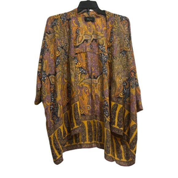 BSB Collection Yellow Orange Kimono Duster with Belt (one size fits all) - Picture 1 of 10